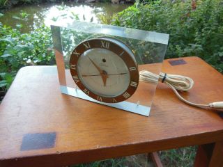 Vintage Telechron Lucite Electric Clock Missing Base