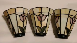 (3) Stained Glass Light Shade Ceiling Fan Chandelier Wall Sconce Art Craft Style