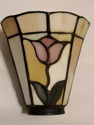 (3) STAINED GLASS LIGHT SHADE CEILING FAN CHANDELIER WALL SCONCE ART CRAFT STYLE 2