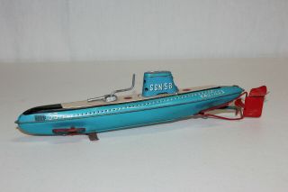 Vintage Marusan San Japan Tin Friction Ssn - 58 Nautilus Submarine Sub Vg L@@k