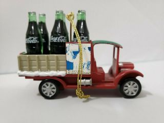Coca Cola Christmas Truck Ornament 6 Pack Bottle 992 Coke 4 " Holiday