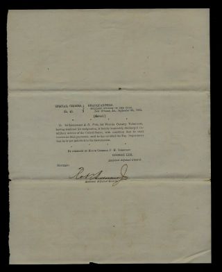 1865 Civil War Special Orders Document - 1st Florida Cavalry In Orleans,  La