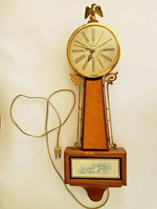 Vintage Sessions Mount Vernon Banjo Electric Wall Clock Eagle Finial,