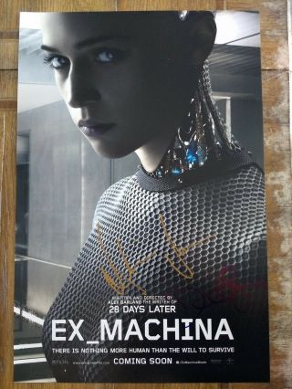 Ex Machina Signed 12x18 Photo Autograph Alicia Vikander Domhnall Gleeson Cast