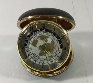 Vintage Linden World Time Zone Travel Alarm Clock