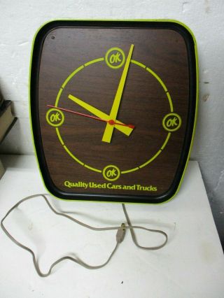 Vintage 1960s Chevrolet Very RARE OK Cars and Trucks Clock sign by Dualite 2