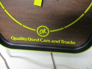 Vintage 1960s Chevrolet Very RARE OK Cars and Trucks Clock sign by Dualite 3