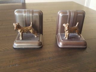 Vintage Bookends Dog Terrier,  Airedale,  Fox,  Welsh.  Heavy
