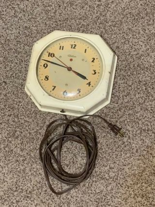 Vintage Telechron Electric Wall Clock Model If308 Rare