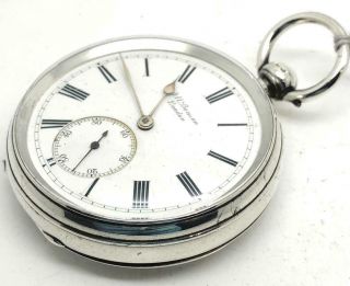 A Lovely Vintage Silver Open Faced J W Benson Ludgate Pocket Watch 2
