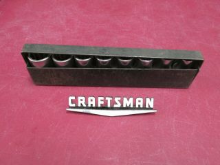 Vintage Craftsman 1/2 " Drive Metric Sizes Socket Set With Metal Carrying Tray