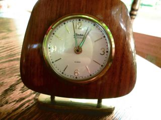 Linden Blackforest Wind Up Alarm Clock - Mid Century Art Deco Style -