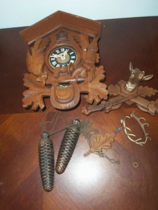 Vintage E.  Schmeckenbecher 8 Day Cuckoo Clock Made In Germany Or Repai