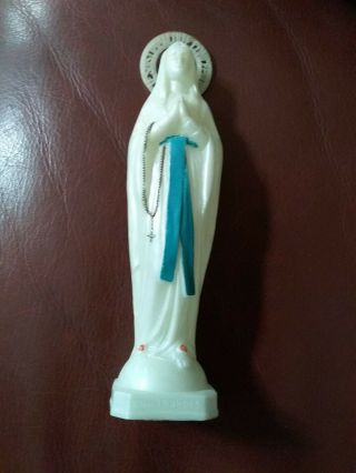 Vintage Virgin Notre Dame Lourdes Glow In The Dark Madonna Virgin Nun Italy