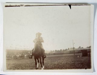 1890s Buffalo Bills Wild West Photograph Of Bill Cody On Horseback In Show Arena