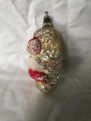 Antique/vintage German Glass Figural Christmas Ornament " Egg Stealing Boy”