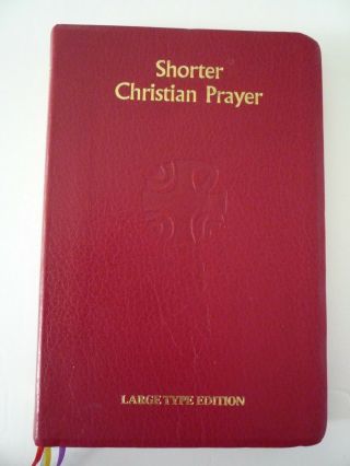 Catholic Book Shorter Christian Prayer Liturgy Of Hours,  Red Leather,  Large Type,