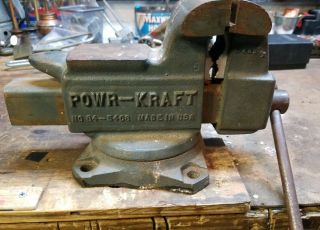 Vintage Powr - Kraft 3 1/2 " Bench Vise 84 - 5408 Made In The Usa