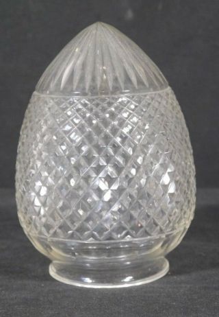 Antique Cut Glass Bullet Or Teardrop Lamp Shade Good Quality