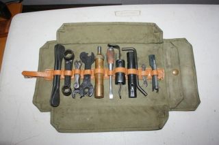 Bsa Wd M20 Vintage Military Motorcycle Tool Kit W/i\d In A Post War Tool Roll
