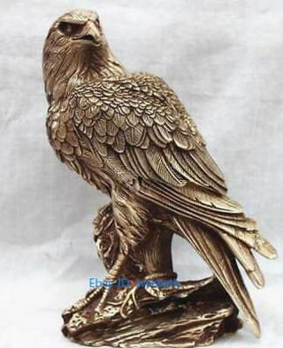 Collectible Decorated Old Tibet Silver Handwork Carved Statue - Eagle