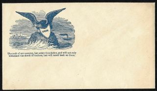Civil War Patriotic Envelope " The Rock Of Our Country "