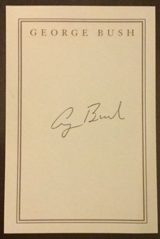 President George Hw Bush Signed / Autographed Bookplate - 100 Authentic