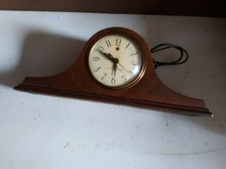 Vintage Ge Wooden Electric Mantle Clock Model 3408 Keeps Great Time