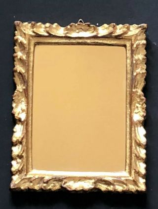 Vintage Rectangle Gold Gilt Italy Italian Antique Mirror Frame Small Florentine