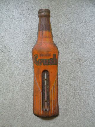 Orange Crush Soda Bottle Wall Thermometer Vintage Pop Drink