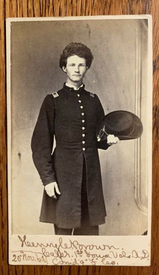 Captain Henry Brown Iowa 1st Infantry Civil War Cdv Photo