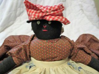 Vintage Handmade Black Americana Toaster Cover Doll Apron w/hand crocheted lace 3