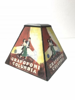 Vintage Grafofoni Columbia Stained Glass Table Lamp Shade Only See Pictures