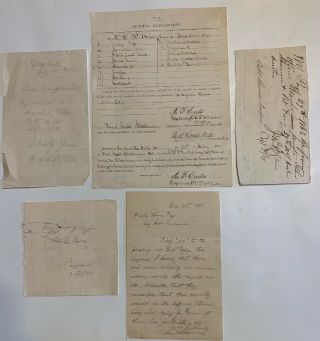1865 Civil War Equestrian Document Signed By Captain Joseph Carter