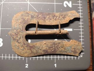 Civil War Dug Relic Sash Buckle Brass Shield Shaped Culpeper,  Va.  Recovered