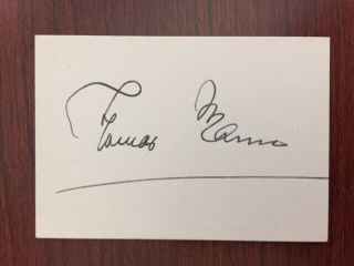 Thomas Mann Signed Card By German - Am Novelist 1929 Nobel Prize Literature
