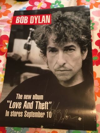 Bob Dylan Hand Signed ‘love And Theft’ Album Poster Autograph 30 X 20”