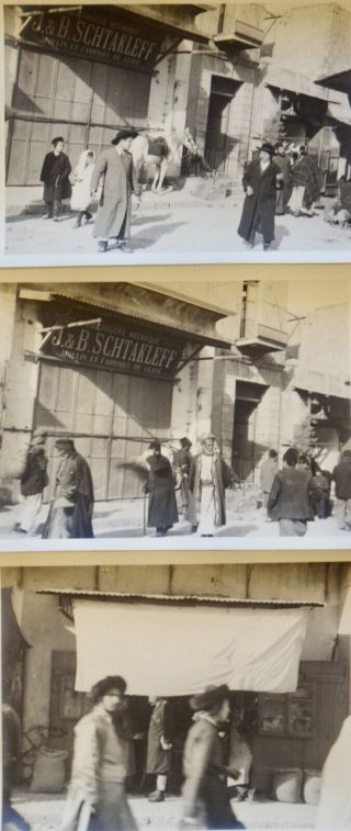 1912 Antique Photos Jerusalem Judaism Set 3 Street Scenes Album Photo
