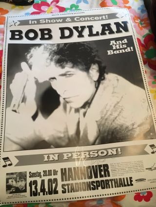 Bob Dylan Hand Signed Concert Poster (hannover 2002) Autograph 33 X 23”