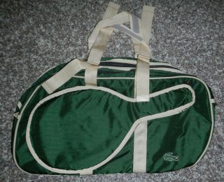 Vintage Lark Luggage Izod Lacoste Green Canvas Racquetball Gym Hand Bag