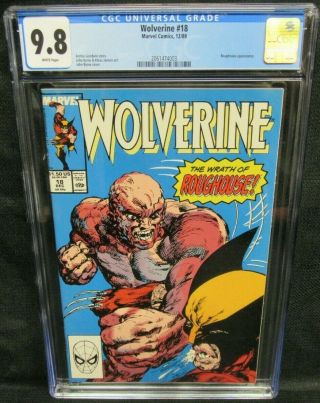 Wolverine 18 (1989) John Byrne Roughouse Cover Cgc 9.  8 White Pages Q116
