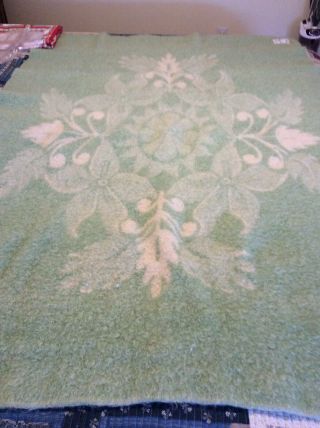 Vintage Orr Health 100 Wool Reversible Floral Blanket Ohio