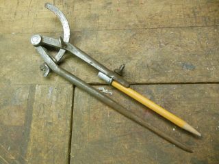 Vintage Cast Steel Loose Leg Wing Dividers 8 " Old Carpenter Layout Tool