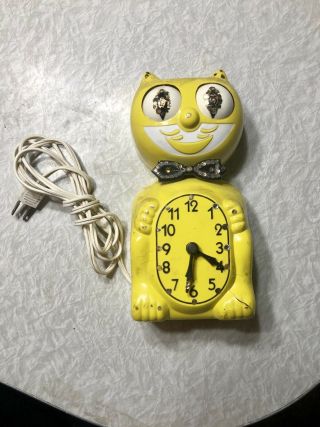 Vintage Yellow Kit Cat Clock