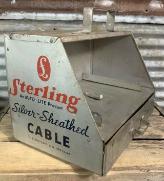 Vtg 40s/50s Sterling Auto - Lite Silver Shredded Cable Gas Station Counter Display