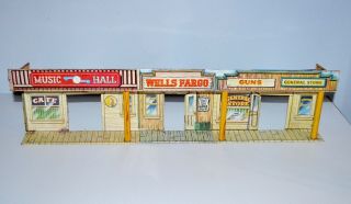 Vintage 1950s Marx Tales Of Wells Fargo Playset Tin Western Streetfront