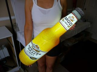 Large Miller Draft Bottle Lighted Beer Bar Sign Light 26 X 7