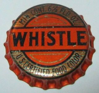 Whistle Orange Soda Bottle Cap; St.  Louis,  Missouri; Cork
