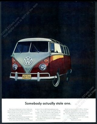 1964 Vw Bus Photo Somebody Actually Stole One Volkswagen Vintage Print Ad