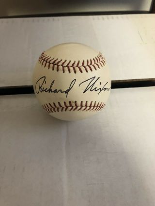 U.  S.  President Richard Nixon Signed Autographed Baseball Rare Auto